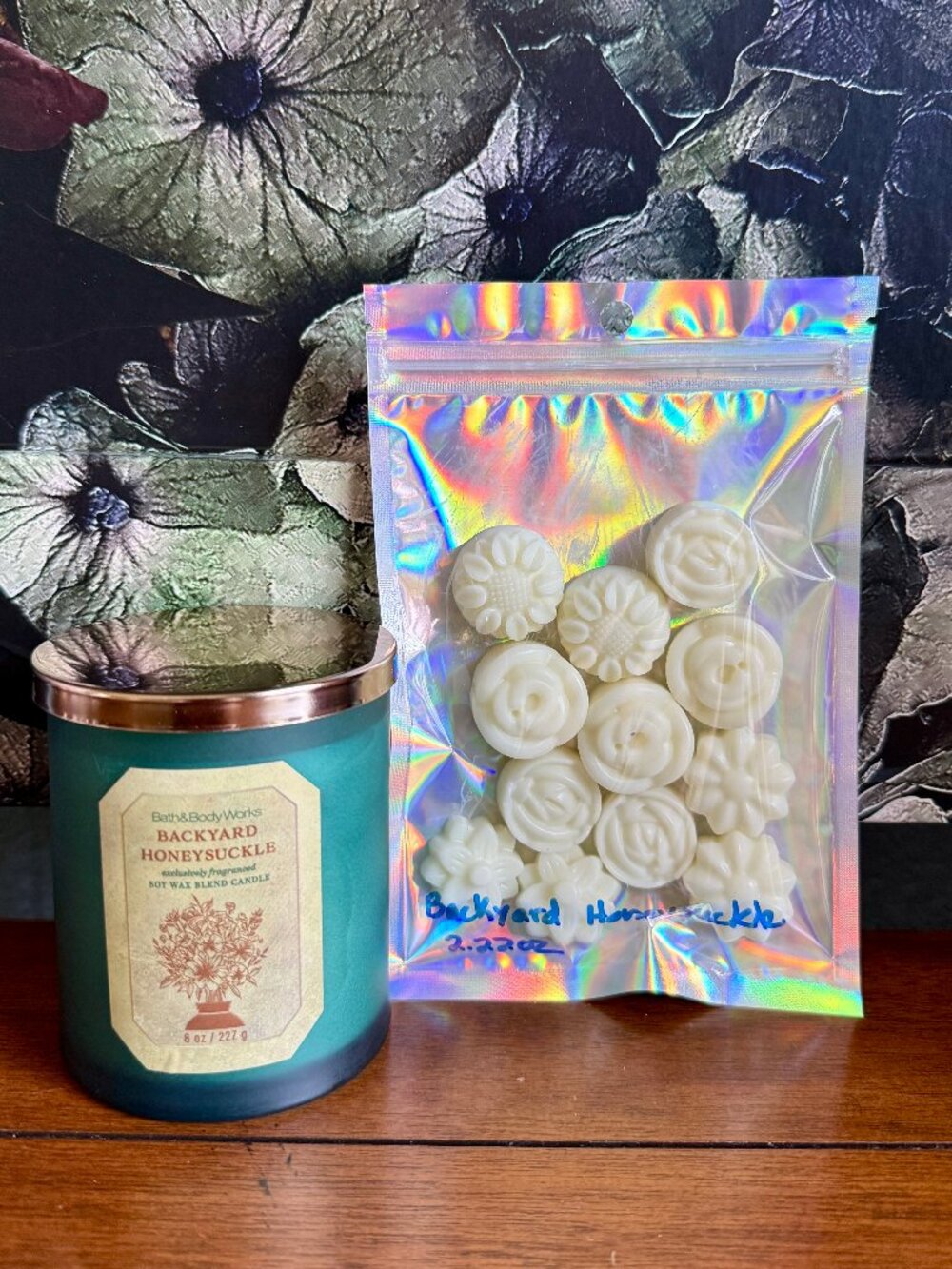 NEW 2-Pc BACKYARD HONEYSUCKLE Single Wick Candle & Wax Melts Bath & Body Works